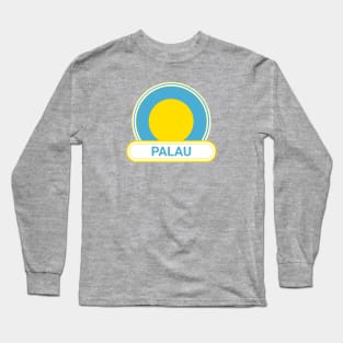 Palau Country Badge - Palau Flag Long Sleeve T-Shirt